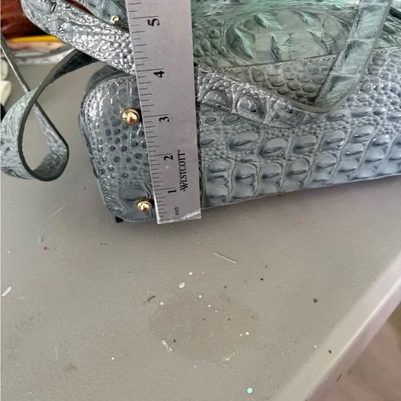 Brahmin Crocodile Embossed Gray /Blue Backpack - Picture 6 of 17